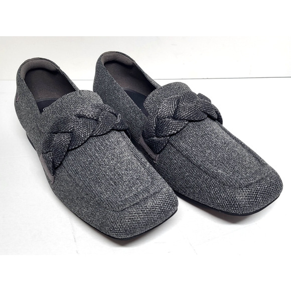 Vivaia Shoes Womens Caitlin Square Toe Knot Loafers Gray Slip On Sz 39.5 / 9.5 - Picture 1 of 11